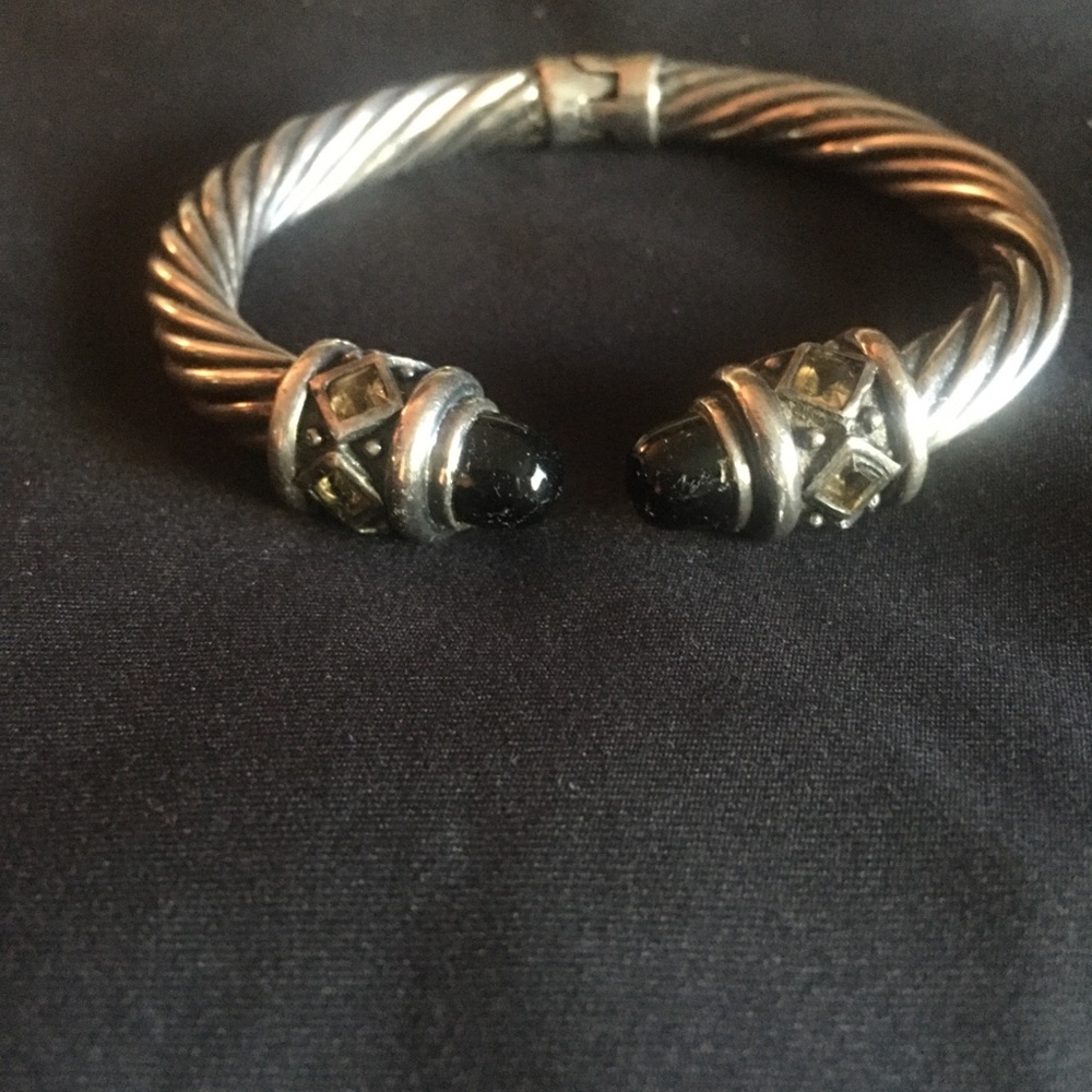 Stunning silver and precious stone bracelet